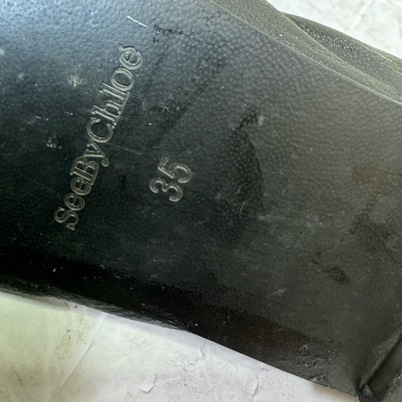 See by Chloe Jane Leather Point Toe Ballet Flats Shoes Comfort Minimalist Black - Picture 8 of 16